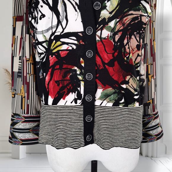 Bryon Lars Beauty Mark Top Size 8 Abstract Mixed Print Media Designer Blouse - Picture 8 of 16